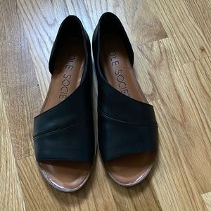 Sole Society Black Leather Flats